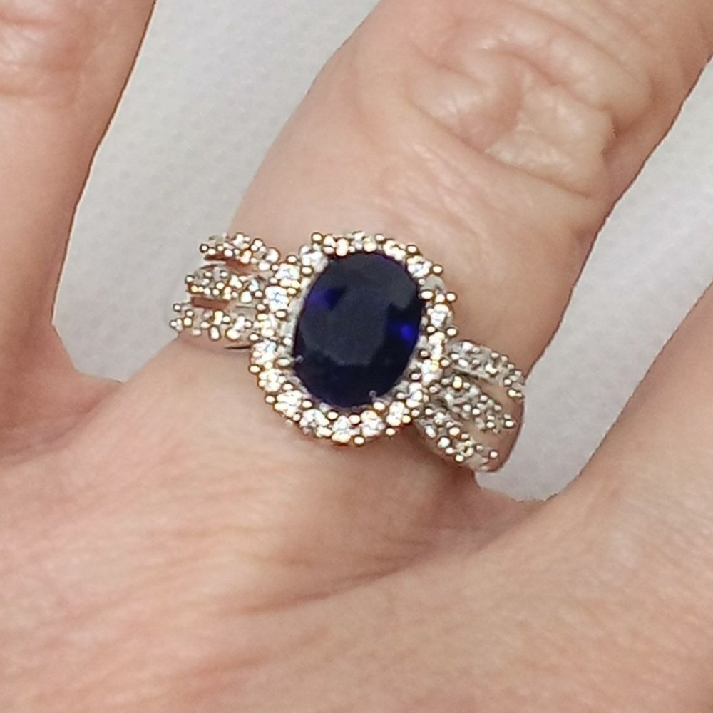 gorgeous genuine blue sapphire ring! size 6 - Picture 8 of 9